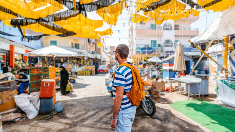 Young man in the street market in Egypt